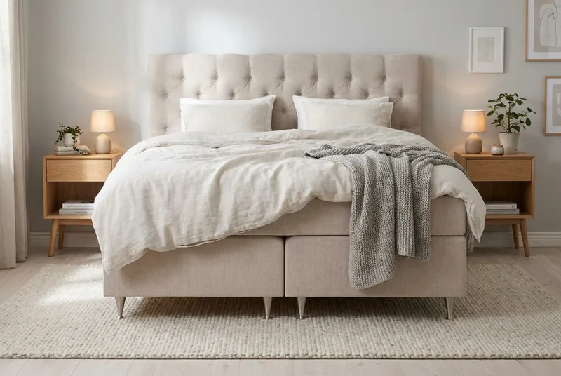 Joluma Sängpaket Fast 180x200 cm - Beige - Products - Möbler - Säng - Komplett sängpaket