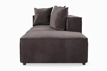 Cubo 3-sits Djup Modulsoffa + Fotpall i Sammet - Mörkgrå - Products - Möbler - Soffa - Modulsoffa - Komplett modulsoffa