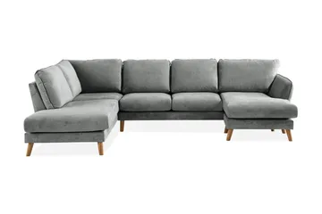 Trend Lyx 4-sits Vänstervänd U-formad Soffa med Divan och Schäslong i Tyg