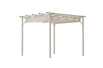 Loppes Pergola med skjutbart tak 3x3 m i stål - Beige - Products - Utemöbler & utemiljö - Solskydd - Pergola