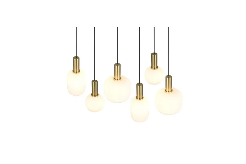 Pendel TRIO Diva 6-del, Mattmässing/vit - 6-del, Mattmässing/vit - Products - Belysning - Lampor & belysning inomhus - Taklampa & takbelysning - Kökslampa & taklampa kök