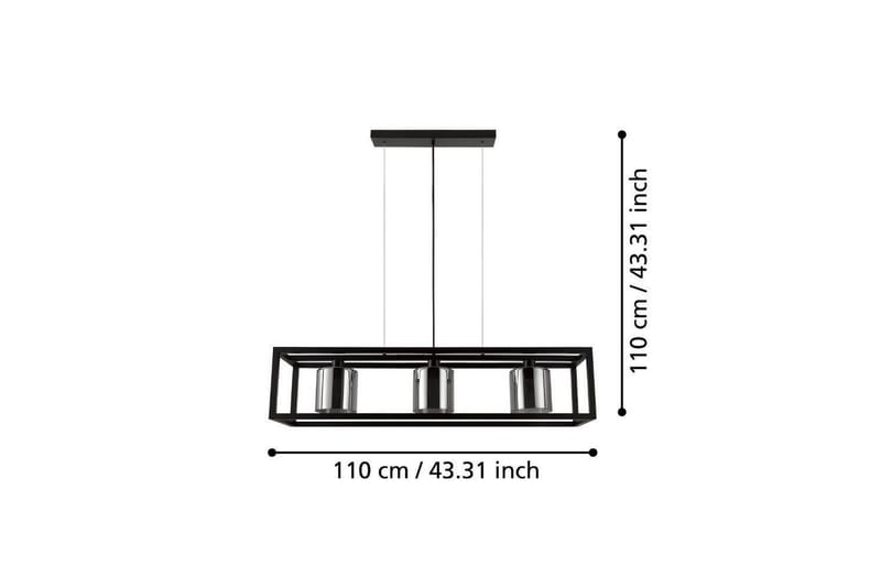 Takpendel Eglo Brisling Svart/Transparent Ram med 3 Lampor - Products - Belysning - Lampor & belysning inomhus - Taklampa & takbelysning - Pendellampa & hänglampa