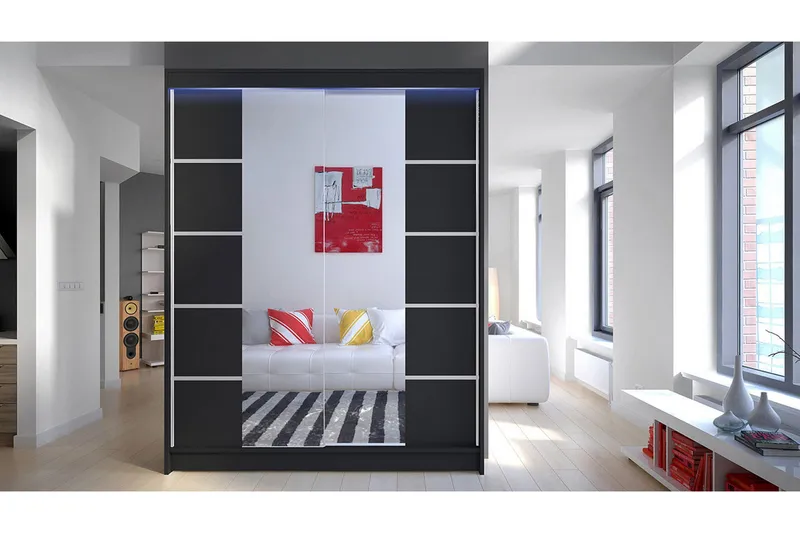 Camino Garderob + LED - Svart/RGB LED - Products - Förvaring - Garderober & garderobssystem