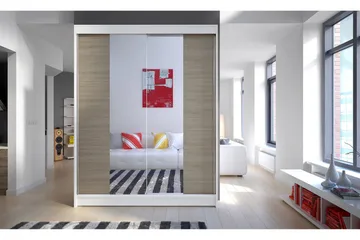 Camino Garderob 150x58x200 cm LED-belysning - Beige/Vit - Products - Förvaring - Garderober & garderobssystem