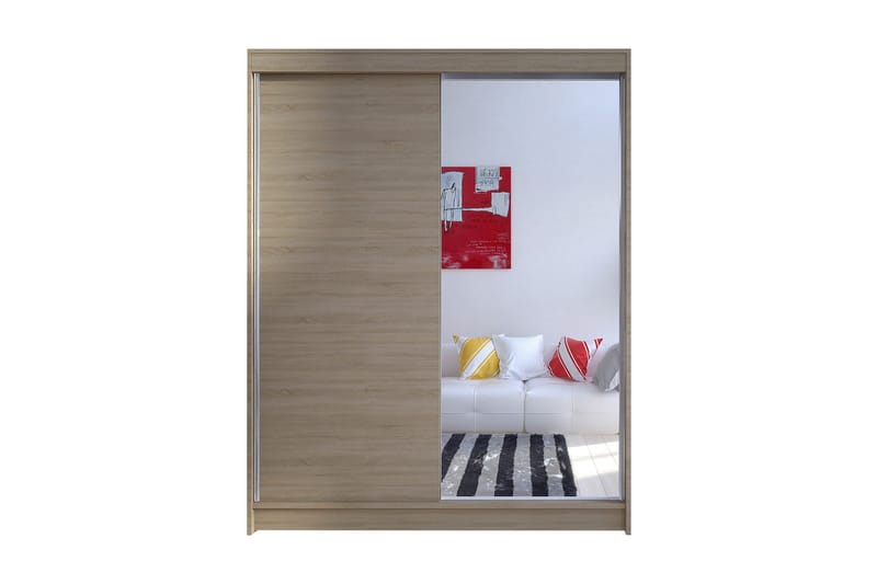 Camino Garderob 150x58x200 cm LED-belysning, Brun