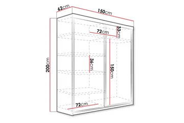 Dunkra Garderob med Spegel LED-belysning RGB 150 cm Båge - Vit - Products - Förvaring - Garderober & garderobssystem