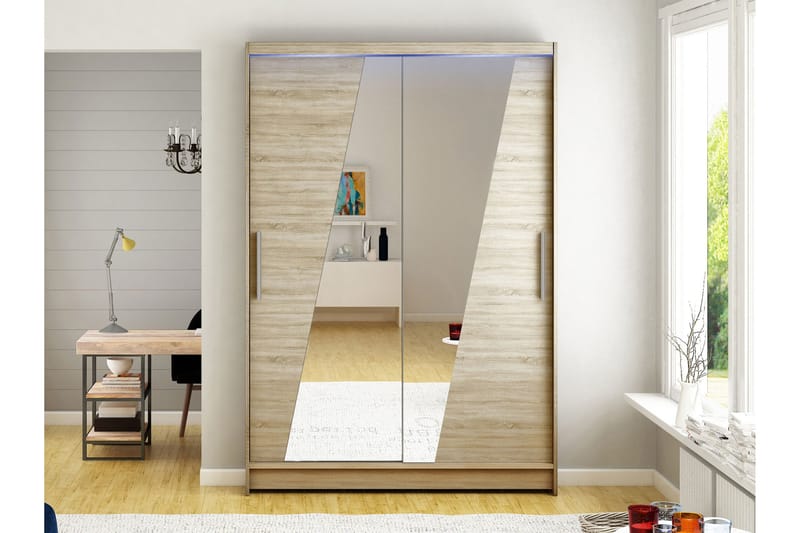 Estella Garderob med Spegel 120x200 cm - Beige - Products - Förvaring - Garderober & garderobssystem