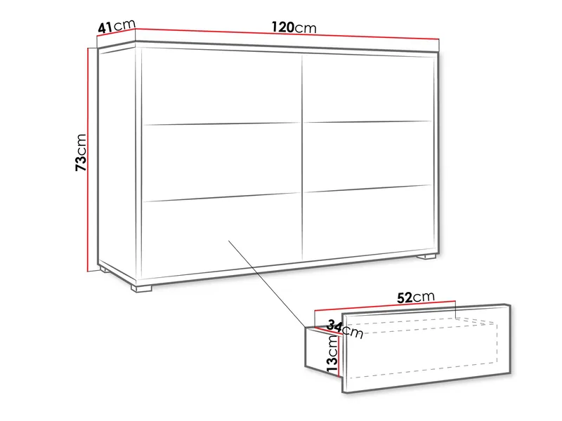 Agawal Byrå 120 cm - Brun - Products - Förvaring - Förvaringsmöbler - Byrå