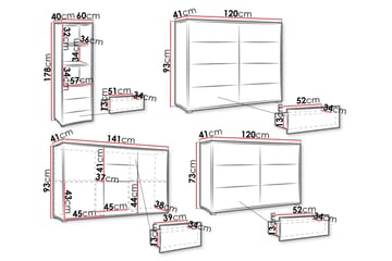 Agawal Möbelset För Vardagsrum - Brun - Products - Förvaring - Förvaringsmöbler - Möbelset för vardagsrum
