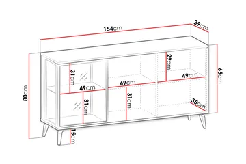 Akinari Byrå 154 cm - Brun/Beige - Products - Förvaring - Förvaringsmöbler - Byrå