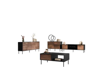 Belonger Möbelset För Vardagsrum - Svart/Valnöt - Products - Förvaring - Förvaringsmöbler - Möbelset för vardagsrum