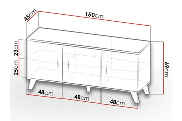 Kardos Byrå 45x150 cm - Natur/Svart - Products - Förvaring - Förvaringsmöbler - Byrå - Hallbyrå
