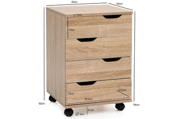 Rullkontejner Wohnling 4 lådor i foliebelagd spånskiva med hjul, modern - Products - Förvaring - Förvaringsmöbler - Byrå - Hurts