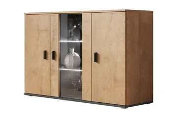 White LED - Svart,Trä/Natur