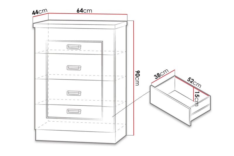 Tadeusz Byrå 63x44x90 cm - Brun - Products - Förvaring - Förvaringsmöbler - Byrå - Hallbyrå