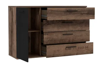 Cannop Byrå 125 cm - Brun/Svart - Products - Förvaring - Förvaringsmöbler - Byrå