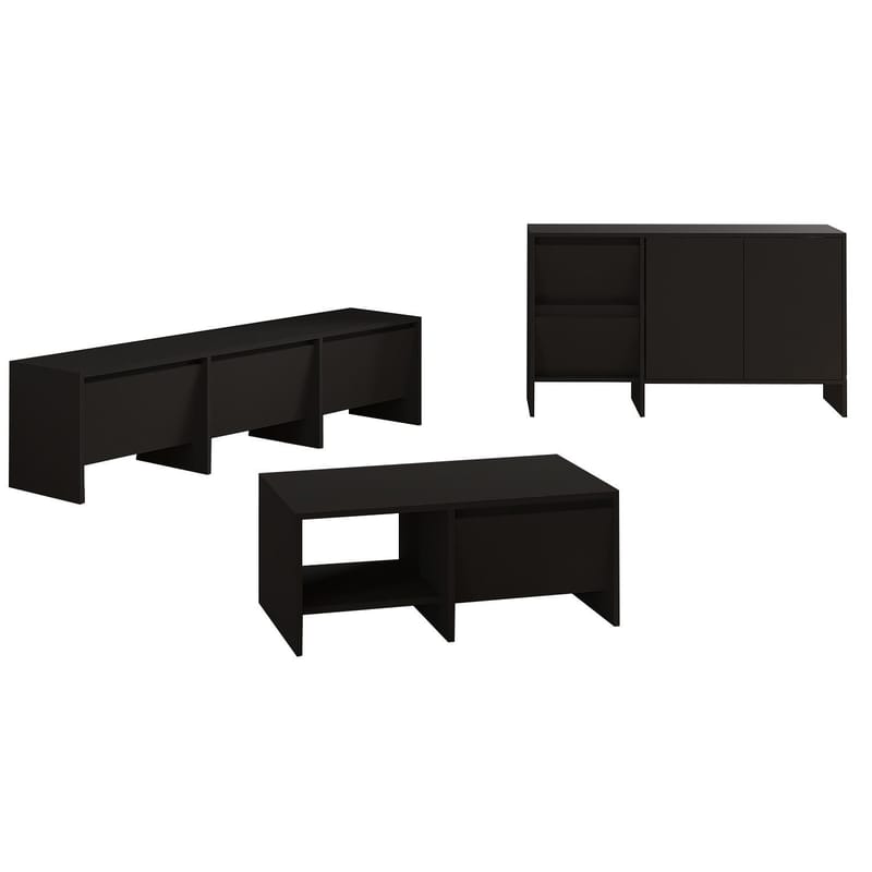 Crala Vardagsrumsmöbelset 160x40x35 cm - Svart - Products - Förvaring - Förvaringsmöbler - Möbelset för vardagsrum