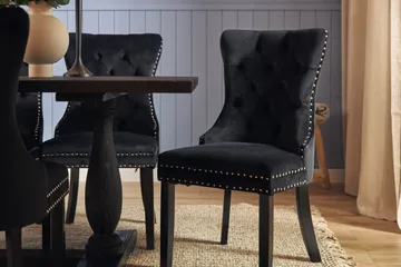 Dijon Matgrupp 200 cm inkl 6 Bergviken Stolar Sammet - Brun / Svart / Sammet - Products - Förvaring - Förvaringsmöbler - Sideboard & skänk