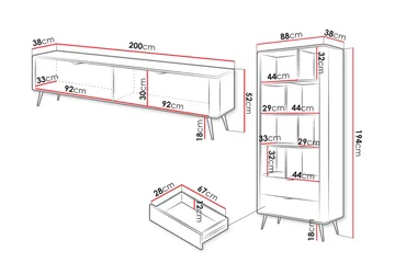 Forba Möbelset För Vardagsrum - Beige - Products - Förvaring - Förvaringsmöbler - Möbelset för vardagsrum