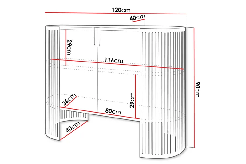 Friend Skänk 120x40 cm - Svart/Grå - Products - Förvaring - Förvaringsmöbler - Sideboard & skänk