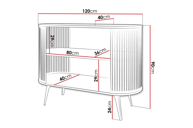 Galia Skänk 120x40 cm - Rosa/Grå - Products - Förvaring - Förvaringsmöbler - Sideboard & skänk