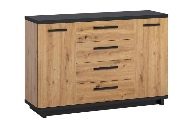 Ines Byrå 40x135 cm, Ek/Svart