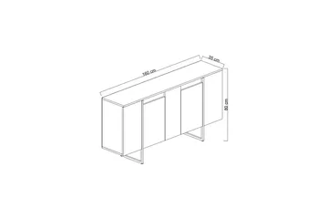 Luxe Konsollbord 160 cm - Brun/Svart - Products - Förvaring - Förvaringsmöbler - Sideboard & skänk