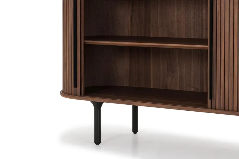 Noira Smalt Sideboard Ribbad Valnöt 150x45 cm - Valnöt / Brun - Products - Förvaring - Förvaringsmöbler - Sideboard & skänk