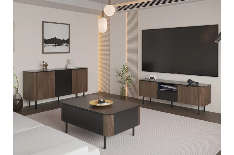 Pollena Möbelset För Vardagsrum - Brun - Products - Förvaring - Förvaringsmöbler - Möbelset för vardagsrum