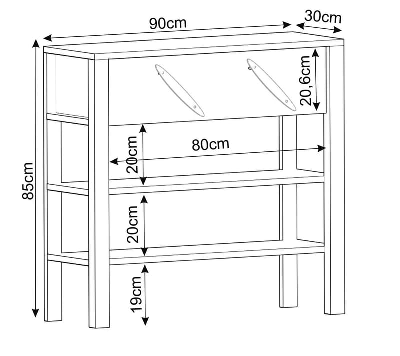 Relon Byrå 90x85x30 cm - Vit - Products - Förvaring - Förvaringsmöbler - Sideboard & skänk