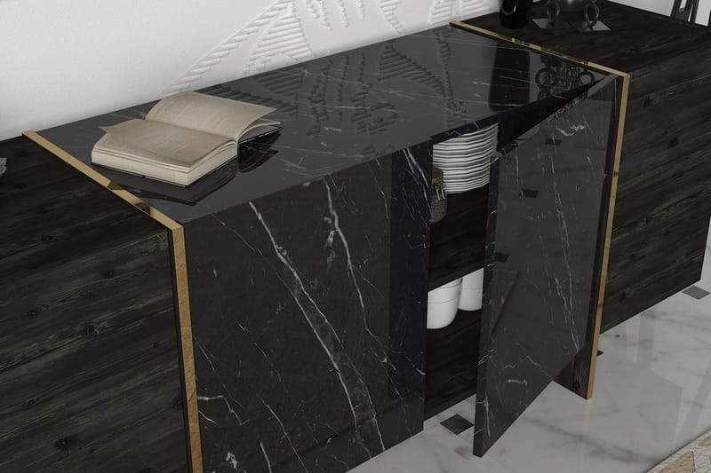 Riello Sidobord 180 cm - Svart|Guld - Products - Förvaring - Förvaringsmöbler - Sideboard & skänk