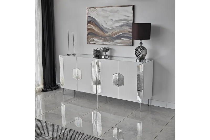 Stedum Konsollbord 180 cm - Vit/Silver - Products - Förvaring - Förvaringsmöbler - Sideboard & skänk