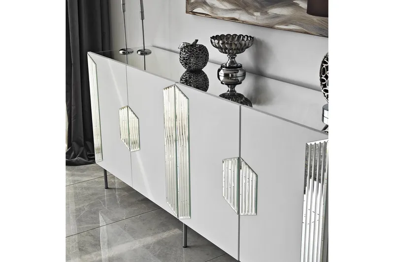 Stedum Konsollbord 180 cm - Vit/Silver - Products - Förvaring - Förvaringsmöbler - Sideboard & skänk