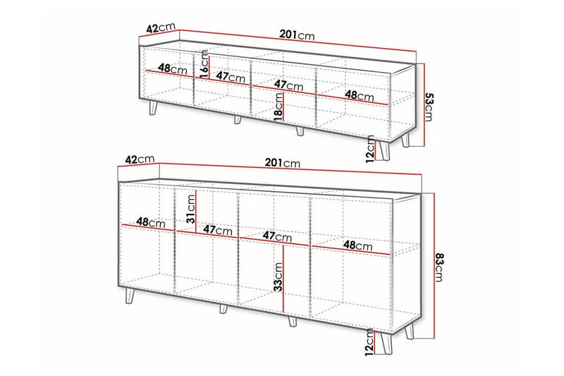 Strontian Möbelset För Vardagsrum Scandinavian Choice White - Products - Förvaring - Förvaringsmöbler - Möbelset för vardagsrum