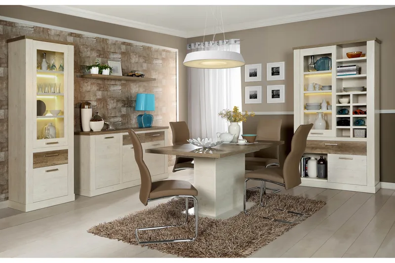 Talebi Låg Skänk 41 cm djup 172 cm bred 90 cm hög Trä - Brun/Vit - Products - Förvaring - Förvaringsmöbler - Sideboard & skänk