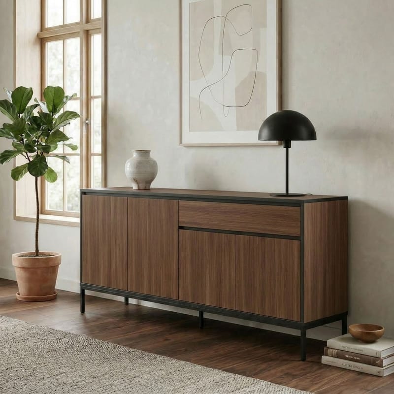 Velar Konsol 180x80x40 cm - Milano Walnut, Wood Black, Black - Products - Förvaring - Förvaringsmöbler - Sideboard & skänk