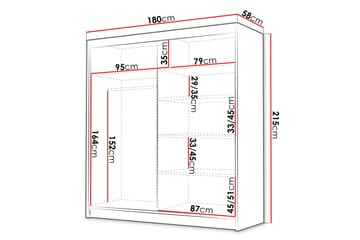 Chavez Garderob 180x215 cm - Beige - Products - Förvaring - Garderober & garderobssystem - Garderobsskåp