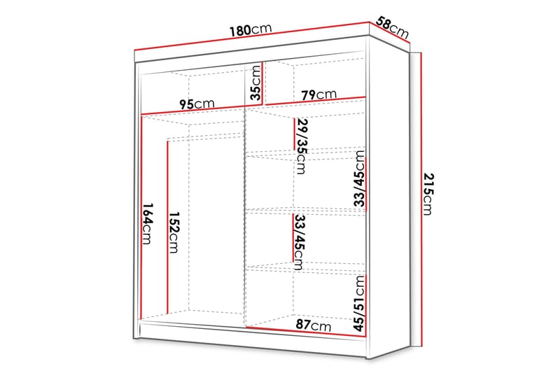 Chavez Garderob 180x215 cm - Beige - Products - Förvaring - Garderober & garderobssystem - Garderobsskåp
