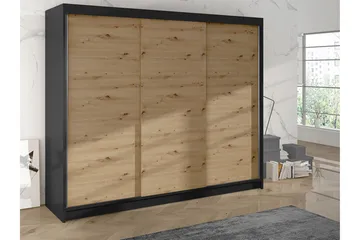 Cyria Garderob 200x215 cm - Brun/Svart - Products - Förvaring - Garderober & garderobssystem - Garderobsskåp