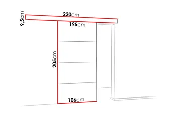 Malibu Dörr 204x106x205 cm - Antracit - Products - Förvaring - Garderober & garderobssystem - Garderobsdörr - Skjutdörr garderob & walk-in closet