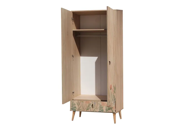 Bertoaria Garderob 80x190 cm Brun - Hanah Home - Products - Förvaring - Garderober & garderobssystem - Garderobsskåp