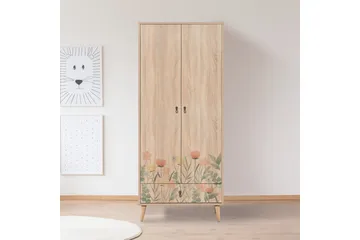 Bertoaria Garderob 80x190 cm Brun - Hanah Home - Products - Förvaring - Garderober & garderobssystem - Garderobsskåp