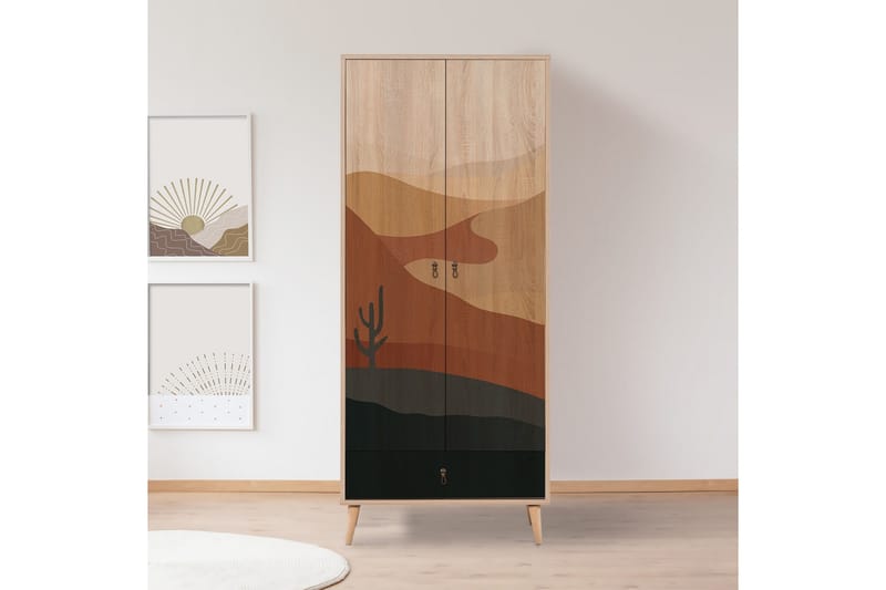 Bertoaria Garderob 80x190 cm Brun - Hanah Home - Products - Förvaring - Garderober & garderobssystem - Garderobsskåp