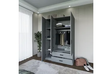 Yaman Garderob 120x181 cm - Grå - Products - Förvaring - Garderober & garderobssystem - Garderobsskåp