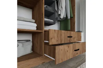 Yaman Garderob 120x181 cm - Valnöt - Products - Förvaring - Garderober & garderobssystem - Garderobsskåp
