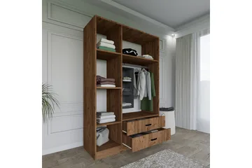 Yaman Garderob 120x181 cm - Valnöt - Products - Förvaring - Garderober & garderobssystem - Garderobsskåp