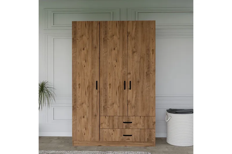 Yaman Garderob 120x181 cm - Valnöt - Products - Förvaring - Garderober & garderobssystem - Garderobsskåp