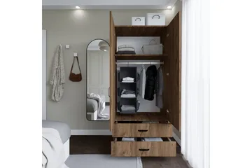 Yaman Garderob 80x182 cm - Brun - Products - Förvaring - Garderober & garderobssystem - Garderobsskåp