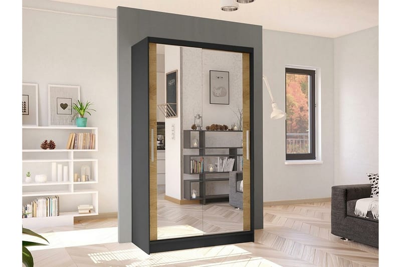 Glenmore Garderob m. Spegel Black - Products - Förvaring - Garderober & garderobssystem