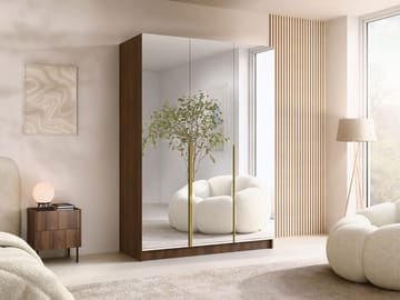 Herrljunga Garderob med Spegel 150x215 cm - Guld/Spegel - Products - Förvaring - Garderober & garderobssystem